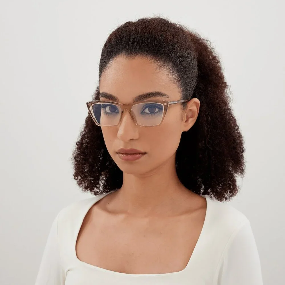 Saint Laurent Women BRAND NEW Eyeglasses Beige Cat Eye SL737 MICA THIN OPT 004